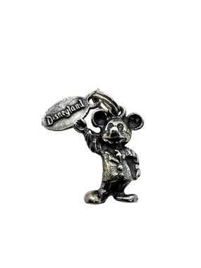 Vintage Sterling Silver Mickey Mouse Charm Mini Pendant Disneyland Collectible